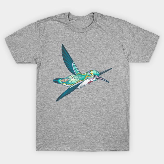 Mandala Hummingbird T-Shirt by Theysaurus